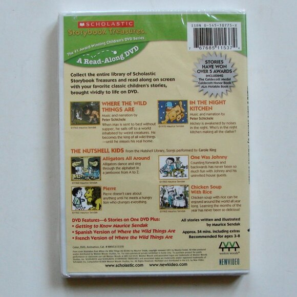 Where The Wild Things Are DVD 5 More Stories by Maurice Sendak Scholastic SEALED - Picture 2 of 3